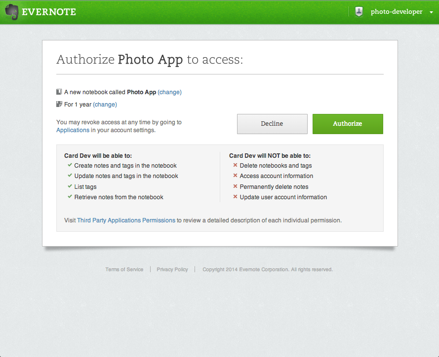 evernote desktop authentication token expired