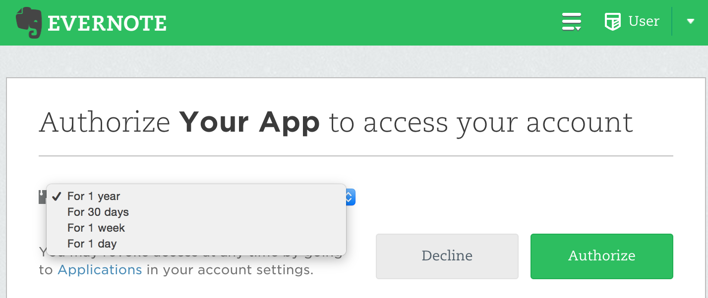 evernote desktop authentication token expired